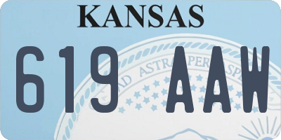KS license plate 619AAW