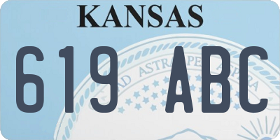 KS license plate 619ABC