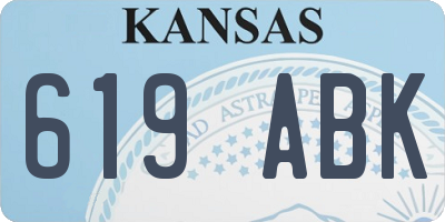KS license plate 619ABK