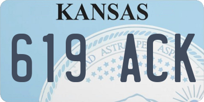 KS license plate 619ACK