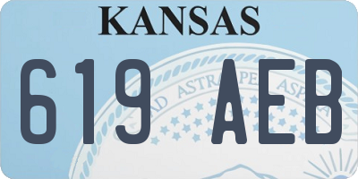 KS license plate 619AEB