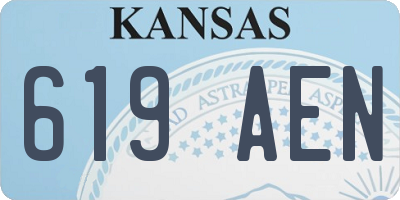 KS license plate 619AEN
