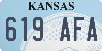 KS license plate 619AFA