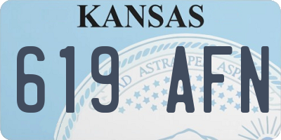 KS license plate 619AFN