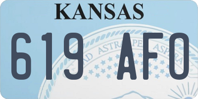 KS license plate 619AFO
