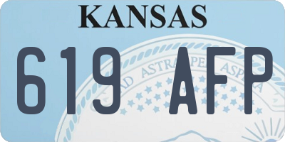 KS license plate 619AFP