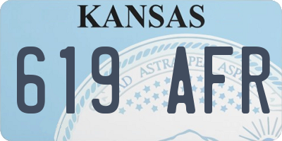 KS license plate 619AFR