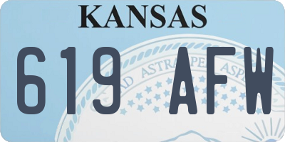 KS license plate 619AFW
