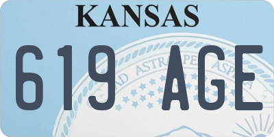 KS license plate 619AGE