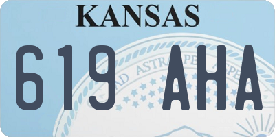 KS license plate 619AHA