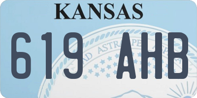 KS license plate 619AHB