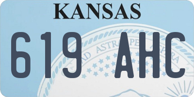 KS license plate 619AHC