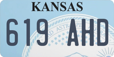 KS license plate 619AHD