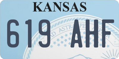 KS license plate 619AHF