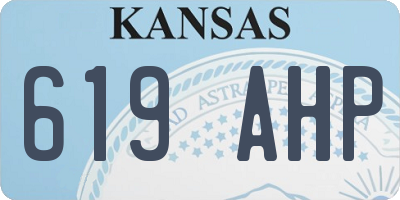 KS license plate 619AHP