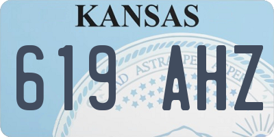 KS license plate 619AHZ