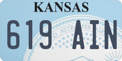 KS license plate 619AIN