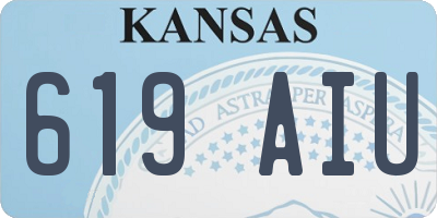 KS license plate 619AIU