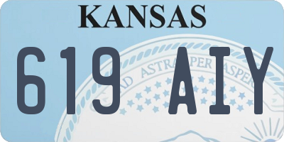 KS license plate 619AIY