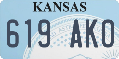 KS license plate 619AKO