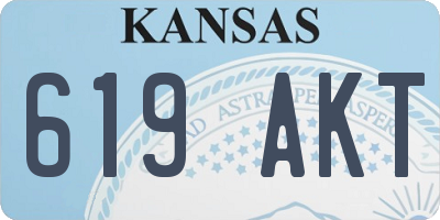 KS license plate 619AKT