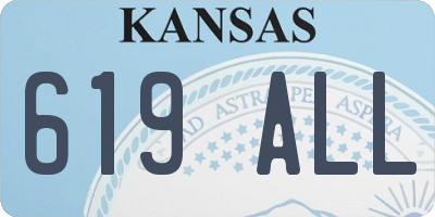 KS license plate 619ALL