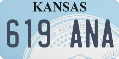 KS license plate 619ANA