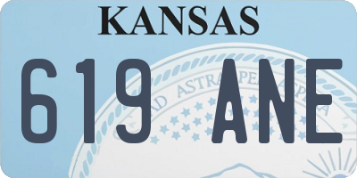 KS license plate 619ANE