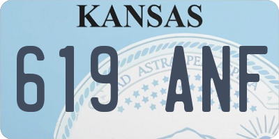 KS license plate 619ANF