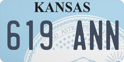 KS license plate 619ANN