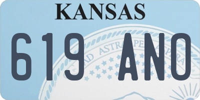 KS license plate 619ANO