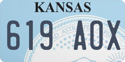 KS license plate 619AOX