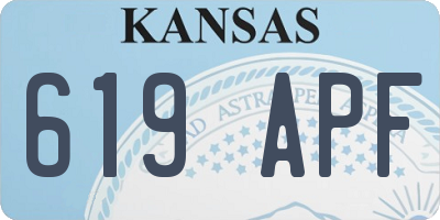 KS license plate 619APF