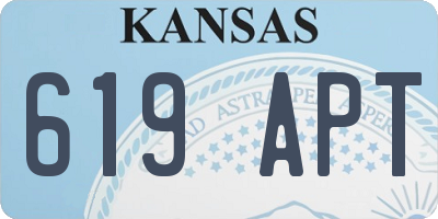 KS license plate 619APT