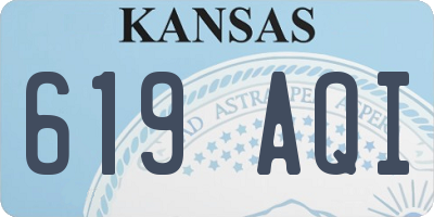 KS license plate 619AQI