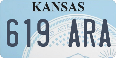 KS license plate 619ARA