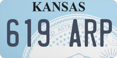 KS license plate 619ARP