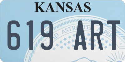 KS license plate 619ART