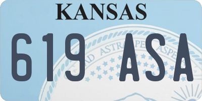 KS license plate 619ASA