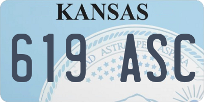 KS license plate 619ASC