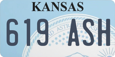 KS license plate 619ASH