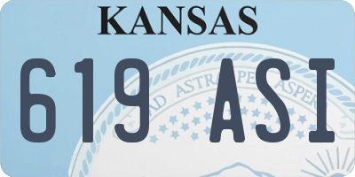 KS license plate 619ASI