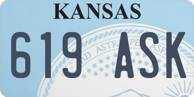 KS license plate 619ASK