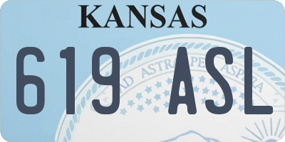 KS license plate 619ASL