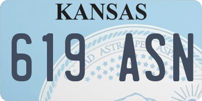 KS license plate 619ASN