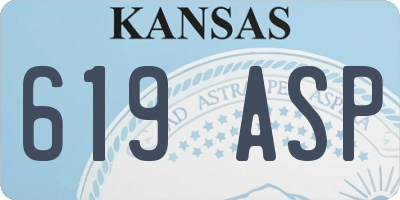 KS license plate 619ASP