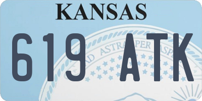 KS license plate 619ATK