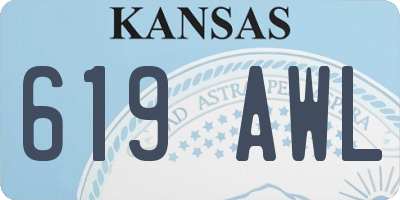 KS license plate 619AWL