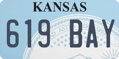 KS license plate 619BAY