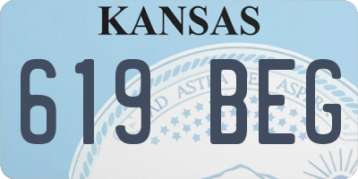 KS license plate 619BEG